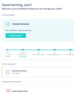LetsGetChecked Female Hormone Test progress tracker